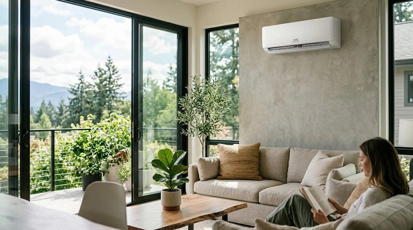 Wall-mounted mini-split air conditioner in a California home experiencing uneven room temperatures